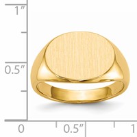 14K Yellow Gold 16.0x12.0mm Oval Closed Back Mens Signet Ring view 5