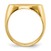 14K Yellow Gold 19.0x 13.0mm Oval Closed Back Mens Signet Ring view 2