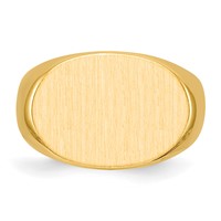 14K Yellow Gold 19.0x 13.0mm Oval Closed Back Mens Signet Ring view 4