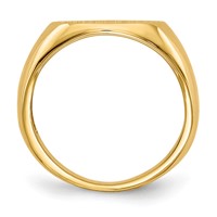 14K 12.5x9.5mm Oval Open Back Signet Ring view 2