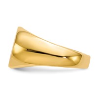 14K 12.5x9.5mm Oval Open Back Signet Ring view 3