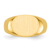 14K 12.5x9.5mm Oval Open Back Signet Ring view 4