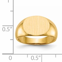14K 12.5x9.5mm Oval Open Back Signet Ring view 5