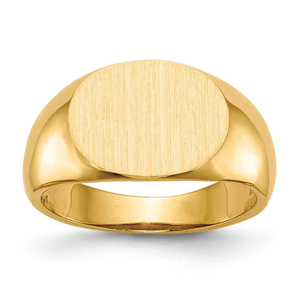 14k 9.5×12.5mm Open Back Signet Ring