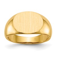 14K 12.5x9.5mm Oval Open Back Signet Ring view 1