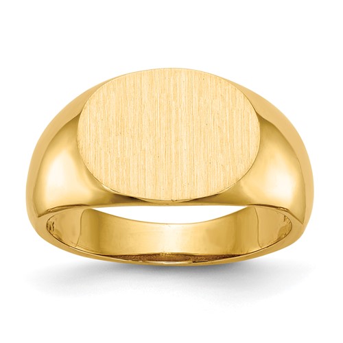 14K Yellow Gold 12.5x 9.5mm Oval Open Back Signet Ring