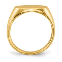 14K Yellow Gold 16.0x12.0mm Oval Open Back Mens Signet Ring view 2