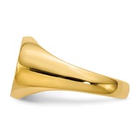 14K Yellow Gold 16.0x12.0mm Oval Open Back Mens Signet Ring view 3