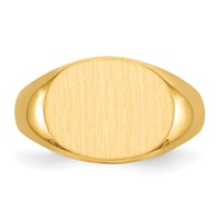 14K Yellow Gold 16.0x12.0mm Oval Open Back Mens Signet Ring view 4