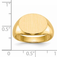 14K Yellow Gold 16.0x12.0mm Oval Open Back Mens Signet Ring view 5