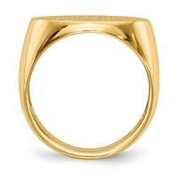 14K Yellow Gold 19.0x13.0mm Oval Open Back Mens Signet Ring view 2