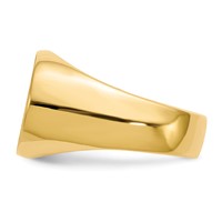 14K Yellow Gold 19.0x13.0mm Oval Open Back Mens Signet Ring view 3