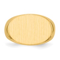 14K Yellow Gold 19.0x13.0mm Oval Open Back Mens Signet Ring view 4