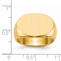 14K Yellow Gold 19.0x13.0mm Oval Open Back Mens Signet Ring view 5