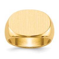14K Yellow Gold 19.0x13.0mm Oval Open Back Mens Signet Ring view 1