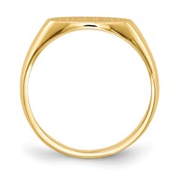 14K Yellow Gold 11.5x 6.5mm East-West Oval Closed Back Signet Ring view 2