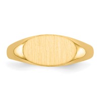 14K Yellow Gold 11.5x 6.5mm East-West Oval Closed Back Signet Ring view 4