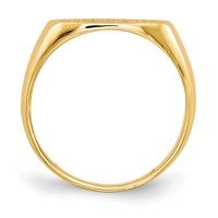 14K Yellow Gold 13.0x7.0mm East-West Oval Closed Back Signet Ring view 2
