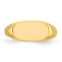 14K Yellow Gold 13.0x7.0mm East-West Oval Closed Back Signet Ring view 4