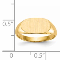 14K Yellow Gold 13.0x7.0mm East-West Oval Closed Back Signet Ring view 5