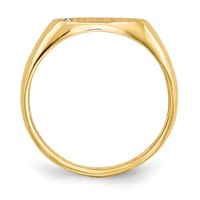 14K 1 2 Point VS Diamond 11.0x6.5mm Oval Open Back Signet Ring view 2