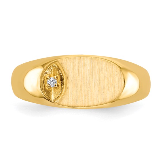 Gold Polished Dimaond Signet Ring
