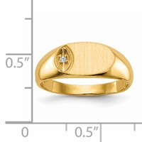 14K 1 2 Point VS Diamond 11.0x6.5mm Oval Open Back Signet Ring view 5