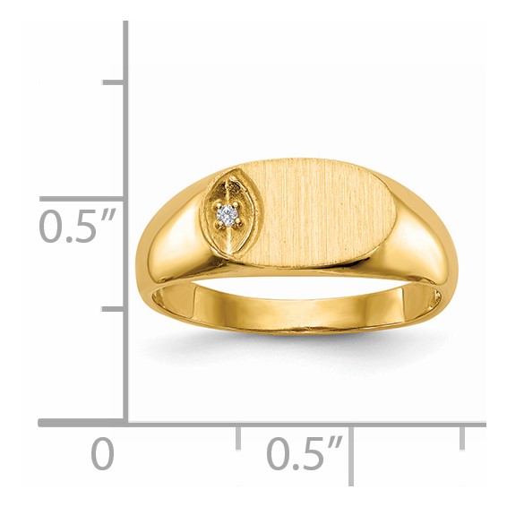 Gold Polished Dimaond Signet Ring