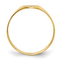 14K Yellow Gold 6.5x 7.5mm Round Closed Back Signet Ring view 2