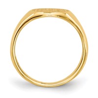 14K Yellow Gold 8.5x 7.5mm Closed Back Oval Signet Ring view 2