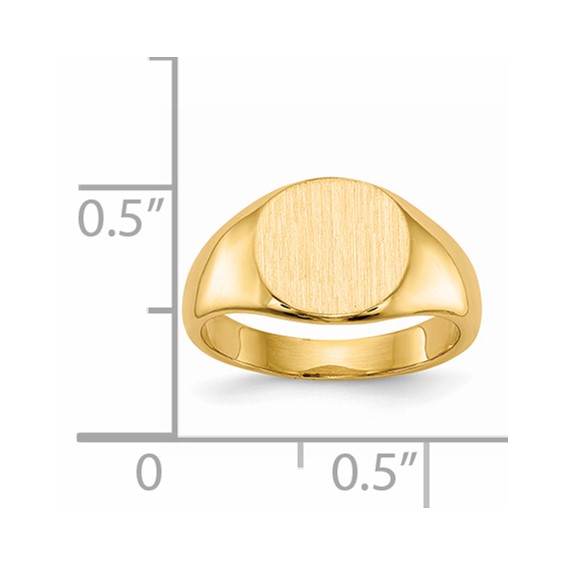 14k 8.5x7.5mm Closed Back Size 3 Childs Oval Signet Ring