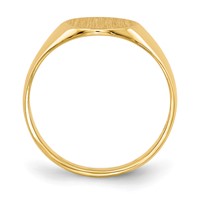 14K Yellow Gold 9.5x 8.5mm Round Closed Back Signet Ring view 2
