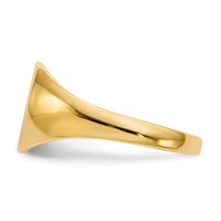 14K Yellow Gold 9.5x 8.5mm Round Closed Back Signet Ring view 3