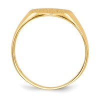14K Yellow Gold 9.5x 10.0mm Round Closed Back Signet Ring view 2