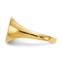 14K Yellow Gold 9.5x 10.0mm Round Closed Back Signet Ring view 3