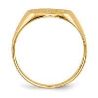 14K Yellow Gold 10.5x11.0mm Round Closed Back Signet Ring view 2