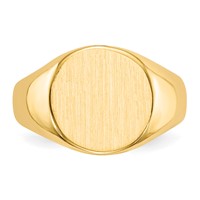 14K Yellow Gold 10.5x11.0mm Round Closed Back Signet Ring view 4