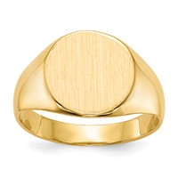 14K Yellow Gold 10.5x11.0mm Round Closed Back Signet Ring view 1