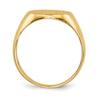 14K Yellow Gold 11.5x12.0mm Round Closed Back Signet Ring view 2