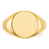 14K Yellow Gold 11.5x12.0mm Round Closed Back Signet Ring view 4