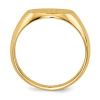 14K Yellow Gold 13.5x12.5mm Round Closed Back Mens Signet Ring view 2