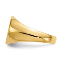 14K Yellow Gold 13.5x12.5mm Round Closed Back Mens Signet Ring view 3