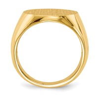 14K Yellow Gold 15.5x 15.0mm Round Closed Back Signet Ring view 2