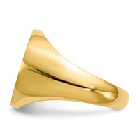 14K Yellow Gold 15.5x 15.0mm Round Closed Back Signet Ring view 3