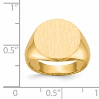 14K Yellow Gold 15.5x 15.0mm Round Closed Back Signet Ring view 5