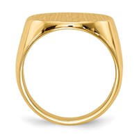 14K Yellow Gold 18.0x 17.5mm Round Closed Back Mens Signet Ring view 2