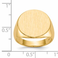 14K Yellow Gold 18.0x 17.5mm Round Closed Back Mens Signet Ring view 5
