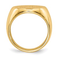 14K Yellow Gold 18.0x 18.0mm Round Closed Back Mens Signet Ring view 2