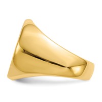 14K Yellow Gold 18.0x 18.0mm Round Closed Back Mens Signet Ring view 3