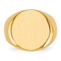 14K Yellow Gold 18.0x 18.0mm Round Closed Back Mens Signet Ring view 4
